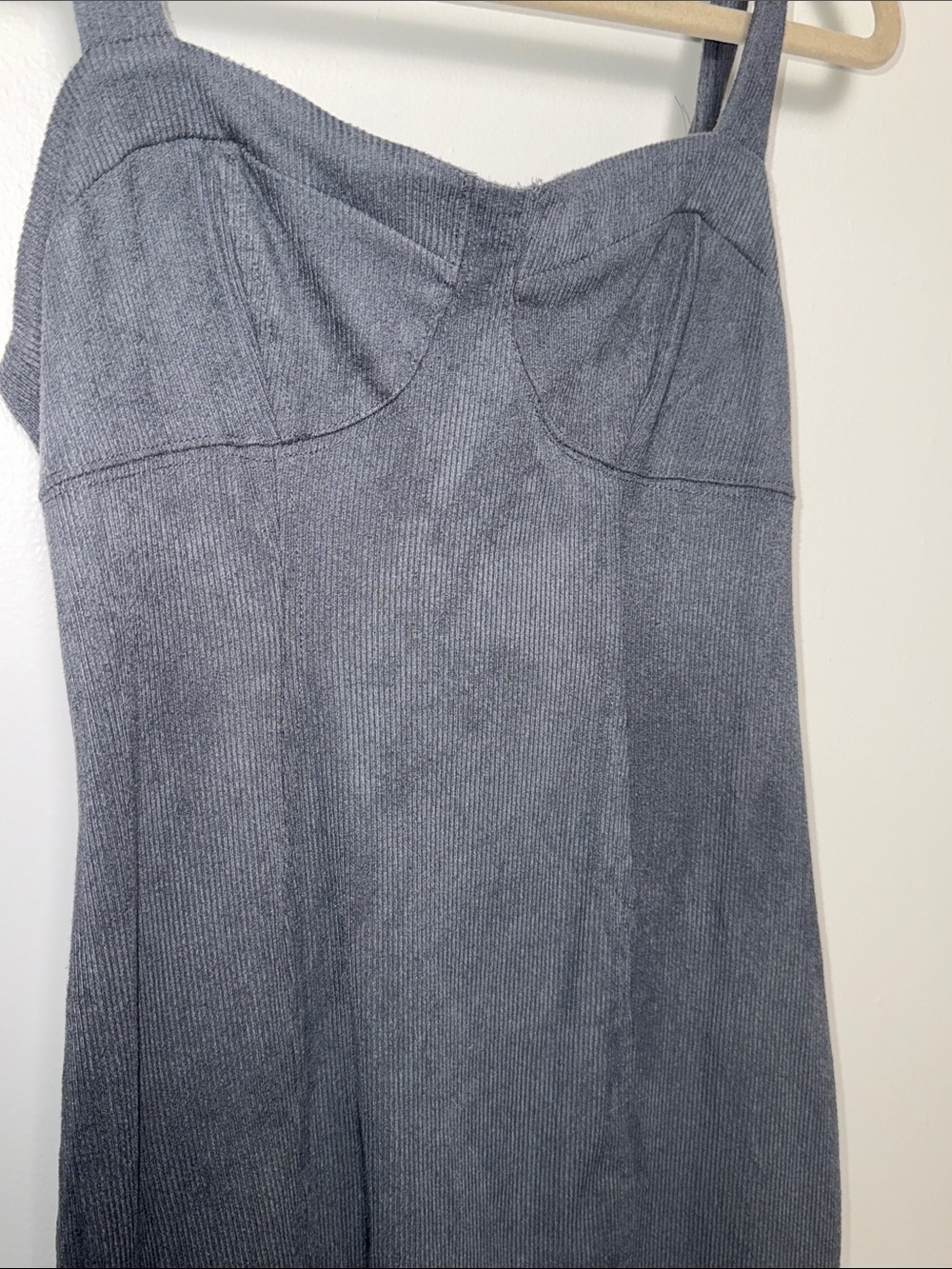 Free People Intimately Gray Something About You Mini Bodycon Tie Strap Dress - Picture 5 of 9